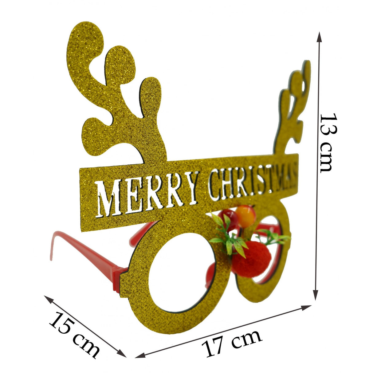 Ochelari petrecere de Craciun, rotunzi, Galben, din Plastic si Poliester, Vivimall - vivimall.ro