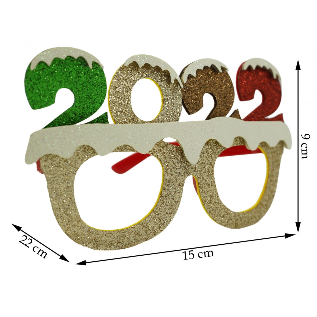 Ochelari petrecere de Revelion, 2022, Bej, din Plastic si Poliester, Vivimall - vivimall.ro