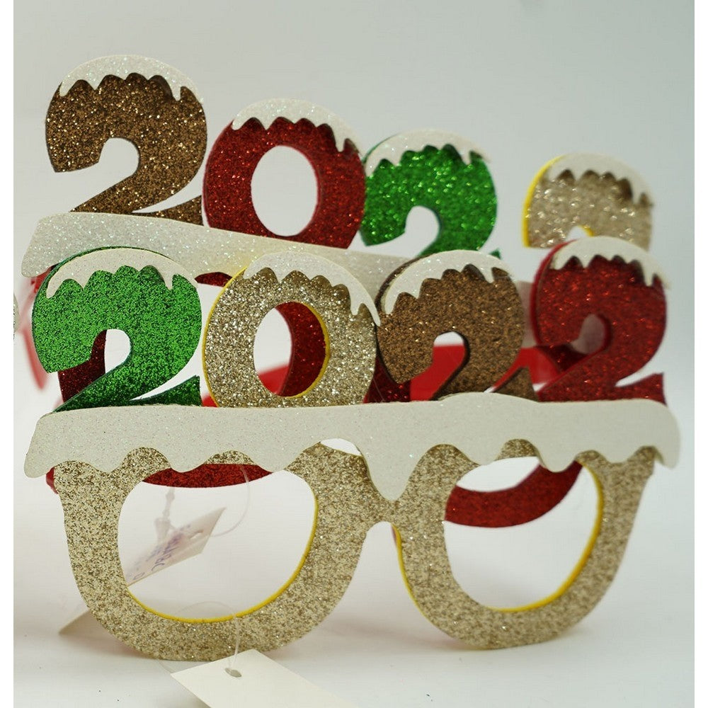 Ochelari petrecere de Revelion, 2022, Bej, din Plastic si Poliester, Vivimall - vivimall.ro