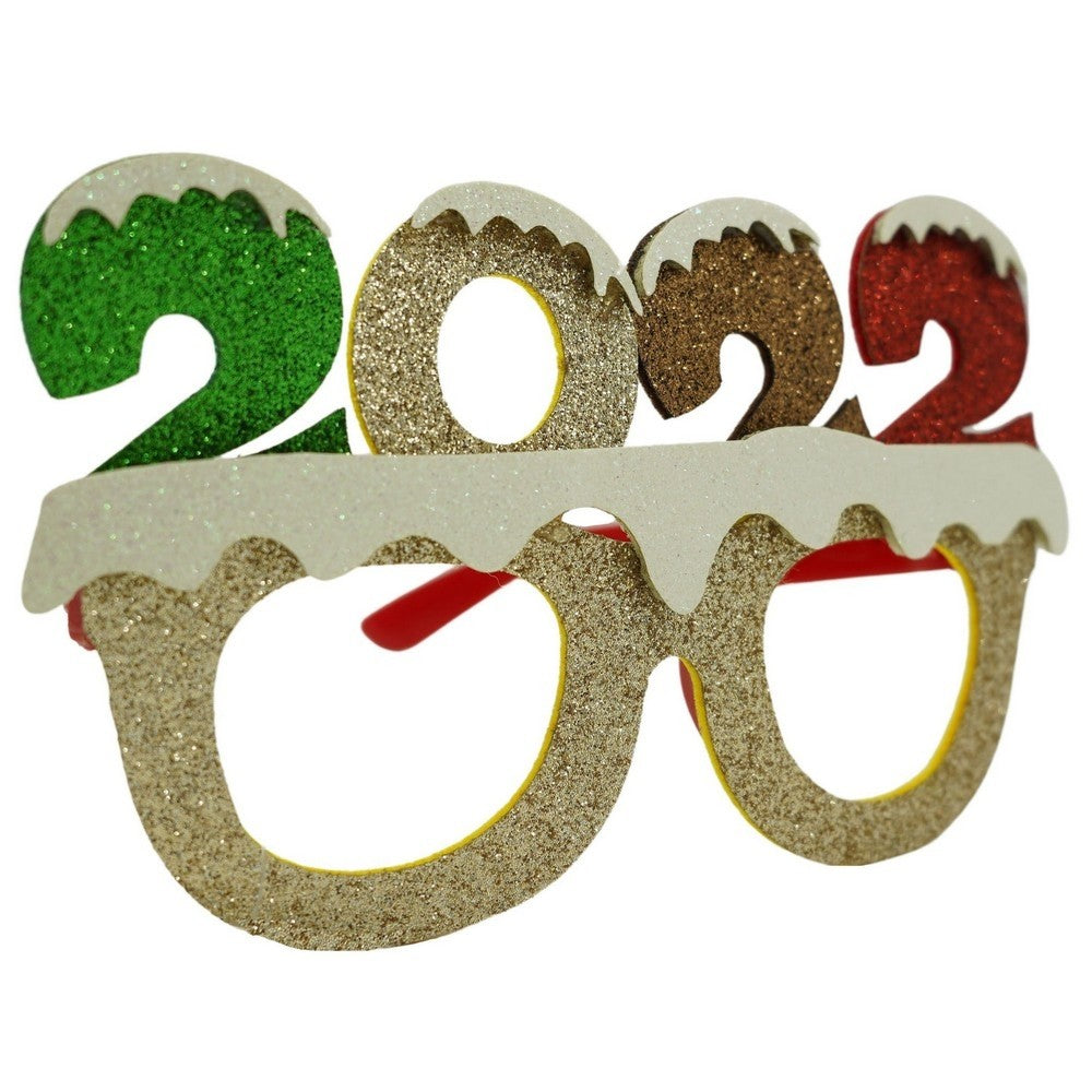 Ochelari petrecere de Revelion, 2022, Bej, din Plastic si Poliester, Vivimall - vivimall.ro