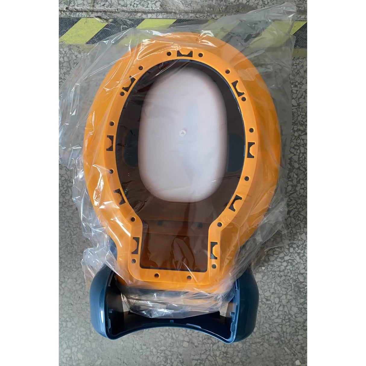 Olita Bebelusi, Vivimall, pentru Copii 1 - 8 Ani, Model Toaleta Adulti, Colac Moale PVC, Compartiment Detasabil, Cutie Depozitare Hartie, 34 x 32 x 19 cm, Albastru/Portocaliu - vivimall.ro