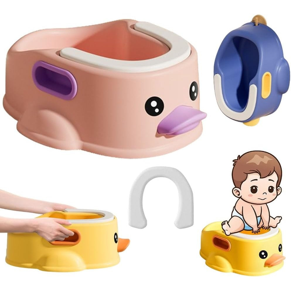 Olita pentru Copii, Vivimall, +1an, Portabila, Design Ratusca, Model Prietenos, Non-Toxic, Compartiment Detasabil, cu Maner, Usor de Curatat, Albastru - vivimall.ro