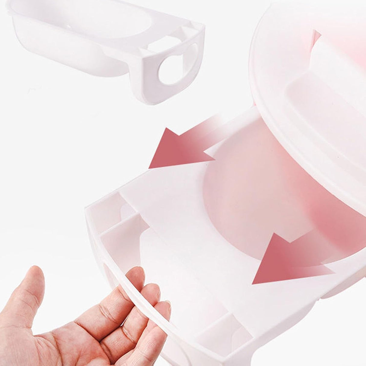 Olita pentru Copii, Vivimall, +1an, Portabila, Design Vacuta cu Capac, Model Prietenos, Non-Toxic, cu Manere, Compartiment Detasabil, Perie Inclusa, Usor de Curatat, Roz - vivimall.ro