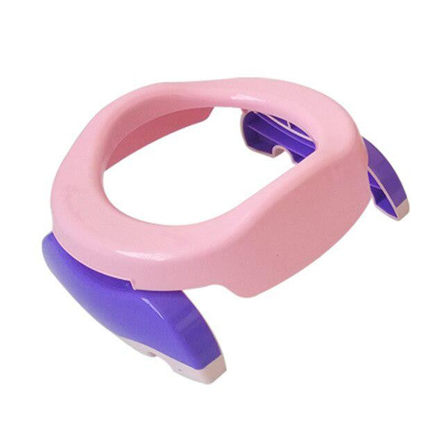 Olita Portabila 2 in 1, Vivimall, Olita + Capac de Toaleta, din Plastic, Diametru 21 cm, Roz - vivimall.ro