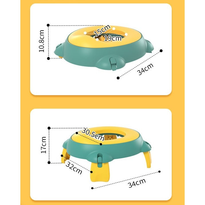 Olita Portabila,Vivimall, pentru Calatorii, Confectionata din Spuma PU, 1-6 ani, 34x32x17 cm, Verde/Galben - vivimall.ro