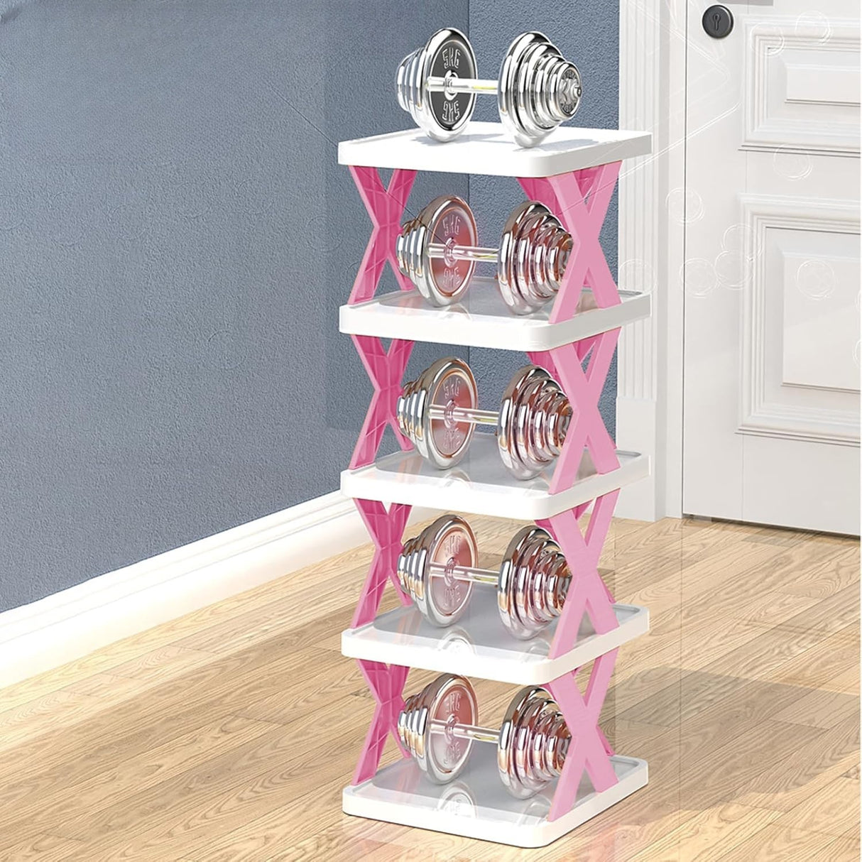 Organizator de Pantofi, Vivimall, 5 Straturi, din ABS, Suport Modular, 65.5 x 24 x 26 cm, Mov - vivimall.ro