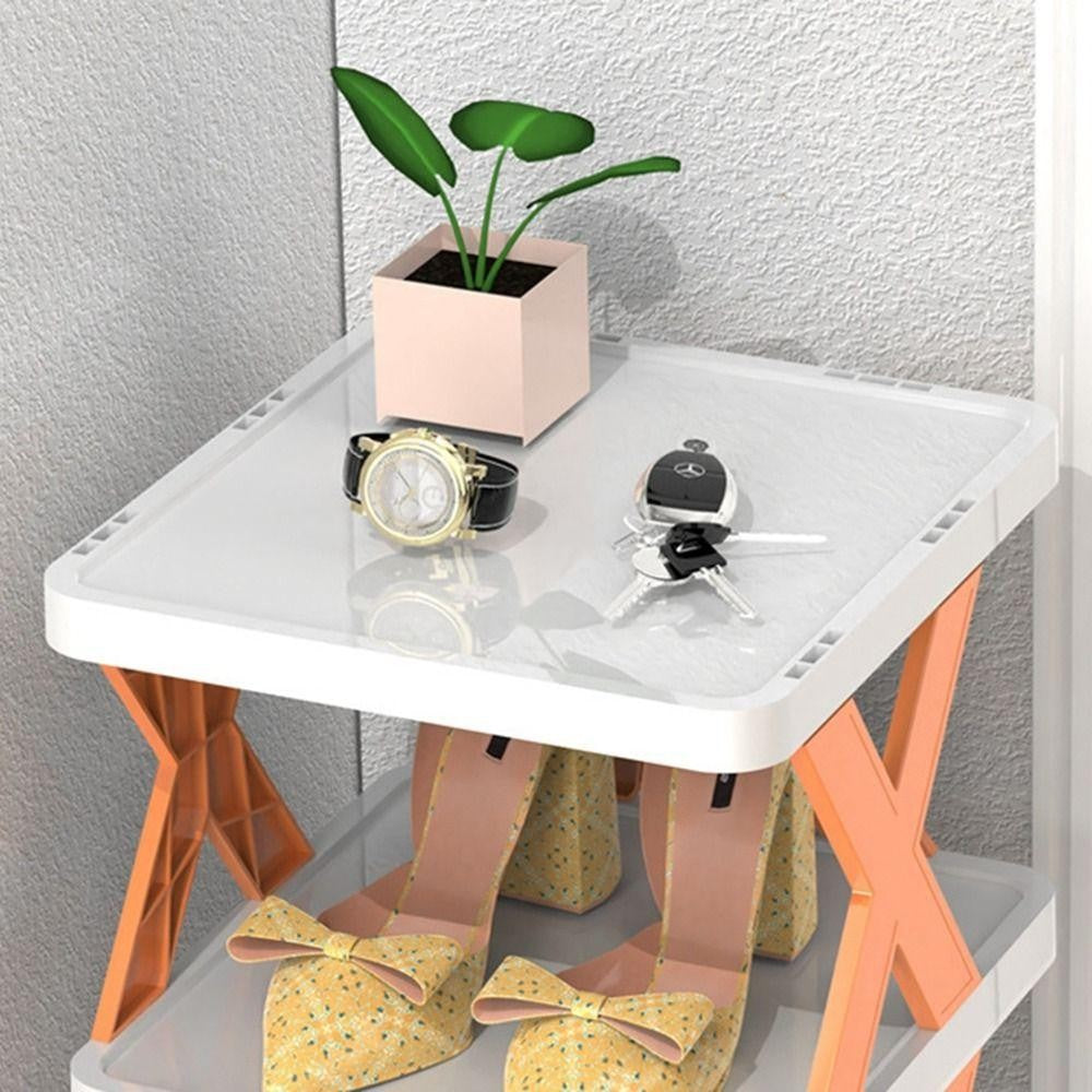 Organizator de Pantofi, Vivimall, 5 Straturi, din ABS, Suport Modular, 65.5 x 24 x 26 cm, Portocaliu - vivimall.ro