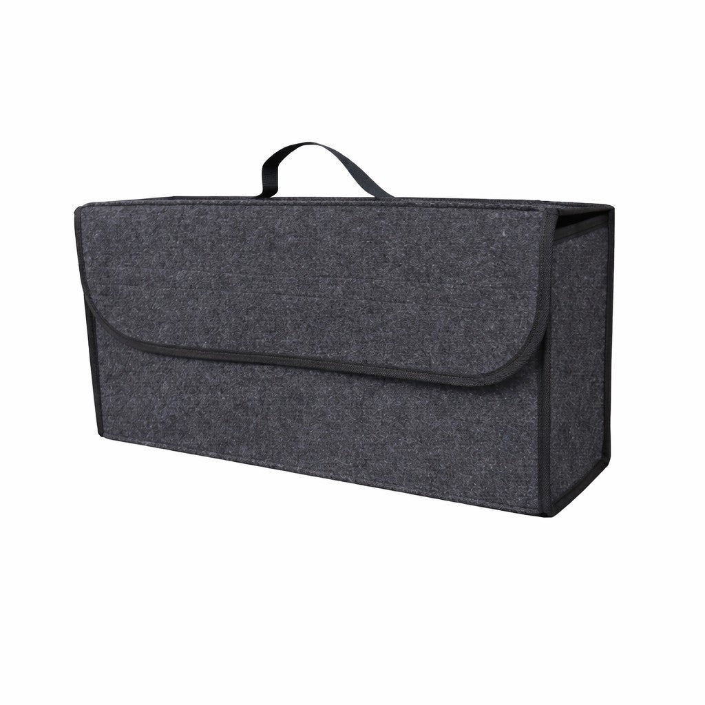 Organizator Portbagaj Auto Pliabil, Flippy, Cutie Depozitare Multifunctionala, Material Textil Non Woven, 50 x 17 x 24 cm, Gri - vivimall.ro
