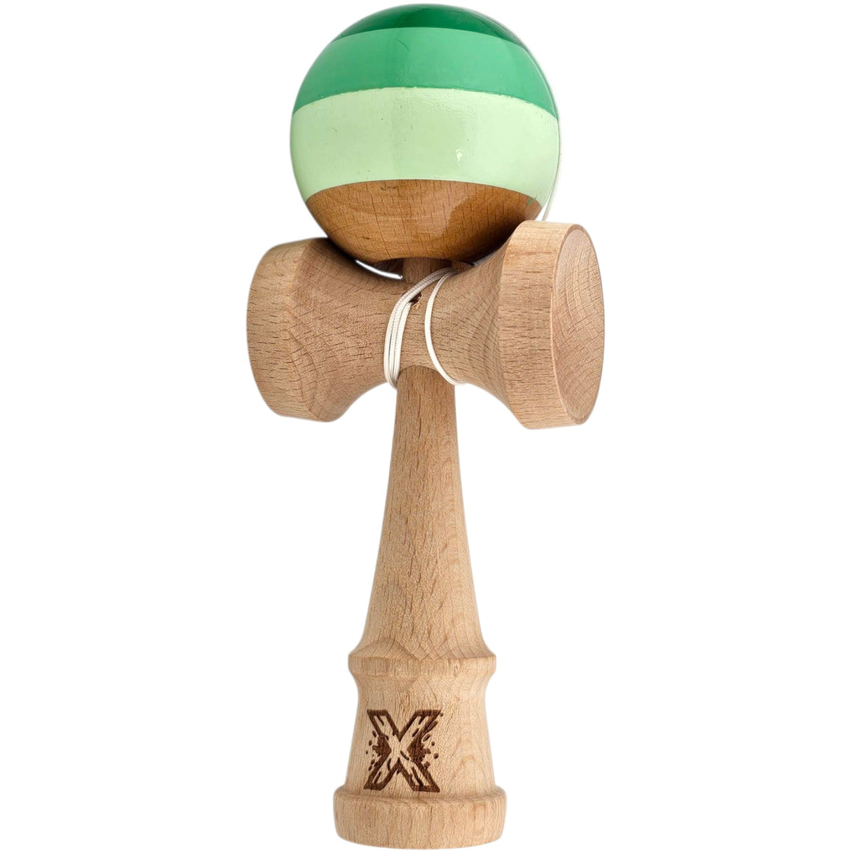Kendama X Originala, Profesionala, Vivimall, Super Sticky din Lemn, 18 cm, Verde Mix - vivimall.ro