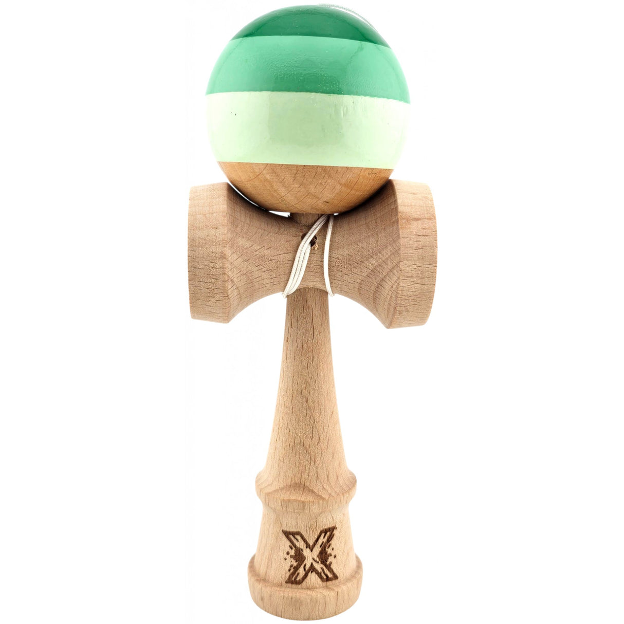 Kendama X Originala, Profesionala, Vivimall, Super Sticky din Lemn, 18 cm, Verde Mix - vivimall.ro