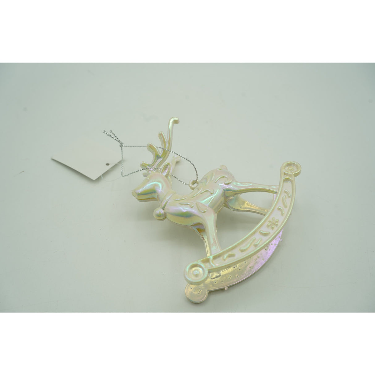 Ornament brad de Craciun, Perlat, in forma de Ren, 11 cm x 11 cm, Plastic, Vivimall - vivimall.ro