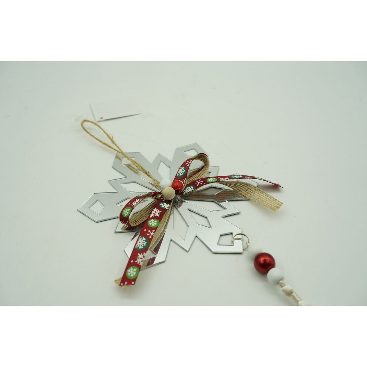 Ornament brad, Flippy, Fulg de nea, Argintiu, Lucios, 14*26CM, Acril, Interior/ Exterior - vivimall.ro