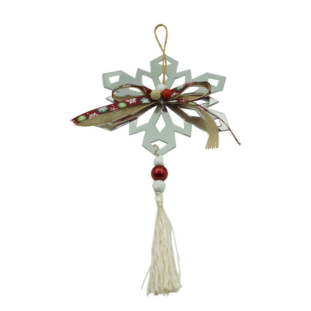 Ornament brad, Flippy, Fulg de nea, Argintiu, Lucios, 14*26CM, Acril, Interior/ Exterior - vivimall.ro