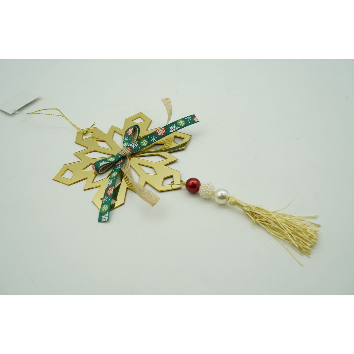 Ornament brad, Vivimall, Fulg de nea, Auriu, Lucios, 16*30CM, Acril, Interior/ Exterior - vivimall.ro