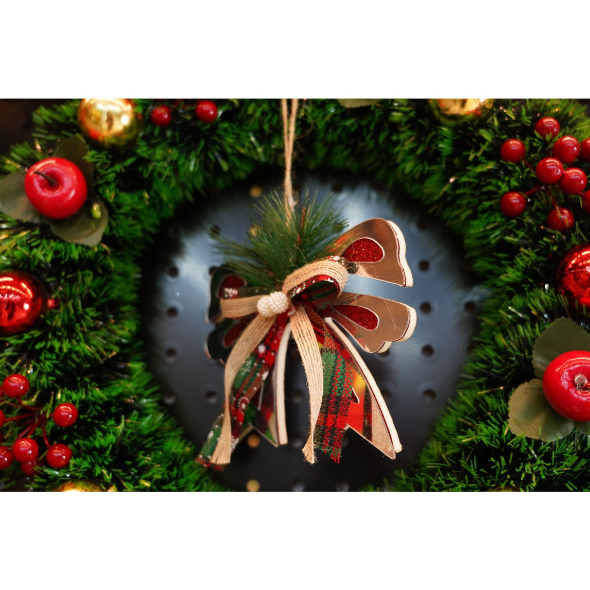 Ornament brad, Vivimall, Funda, Argintiu, Lucios, 14*15CM, Acril, Interior/ Exterior - vivimall.ro