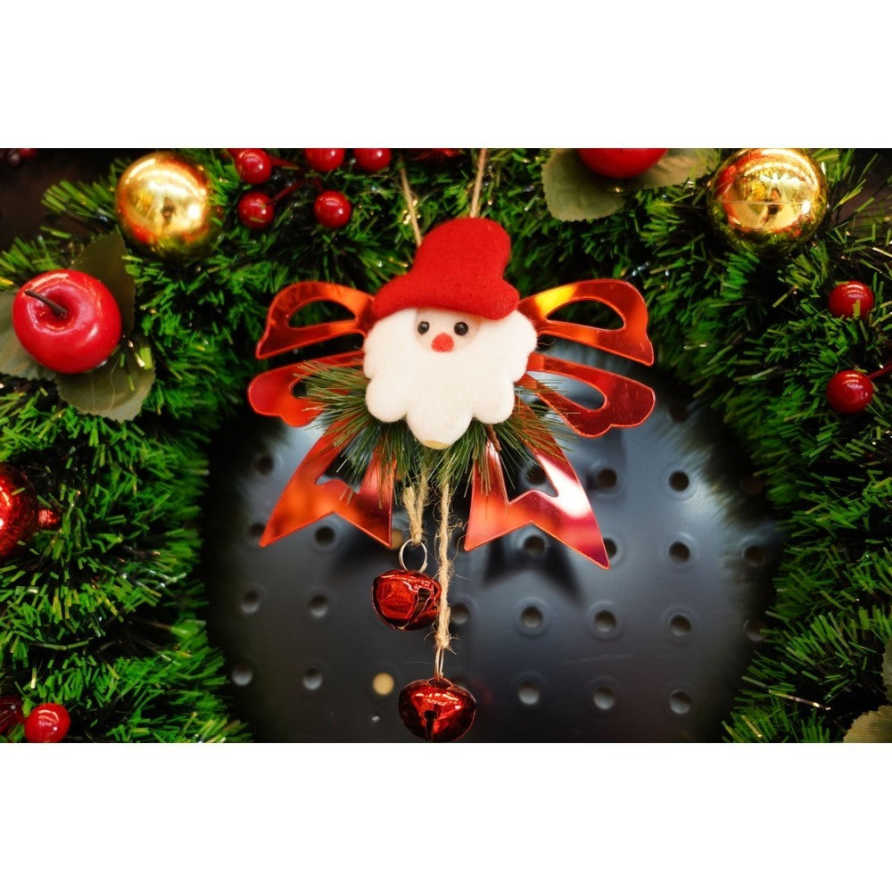 Ornament brad, Vivimall, Funda cu clopotei, Rosu, Lucios, 15*20CM, Acril, Interior/ Exterior - vivimall.ro