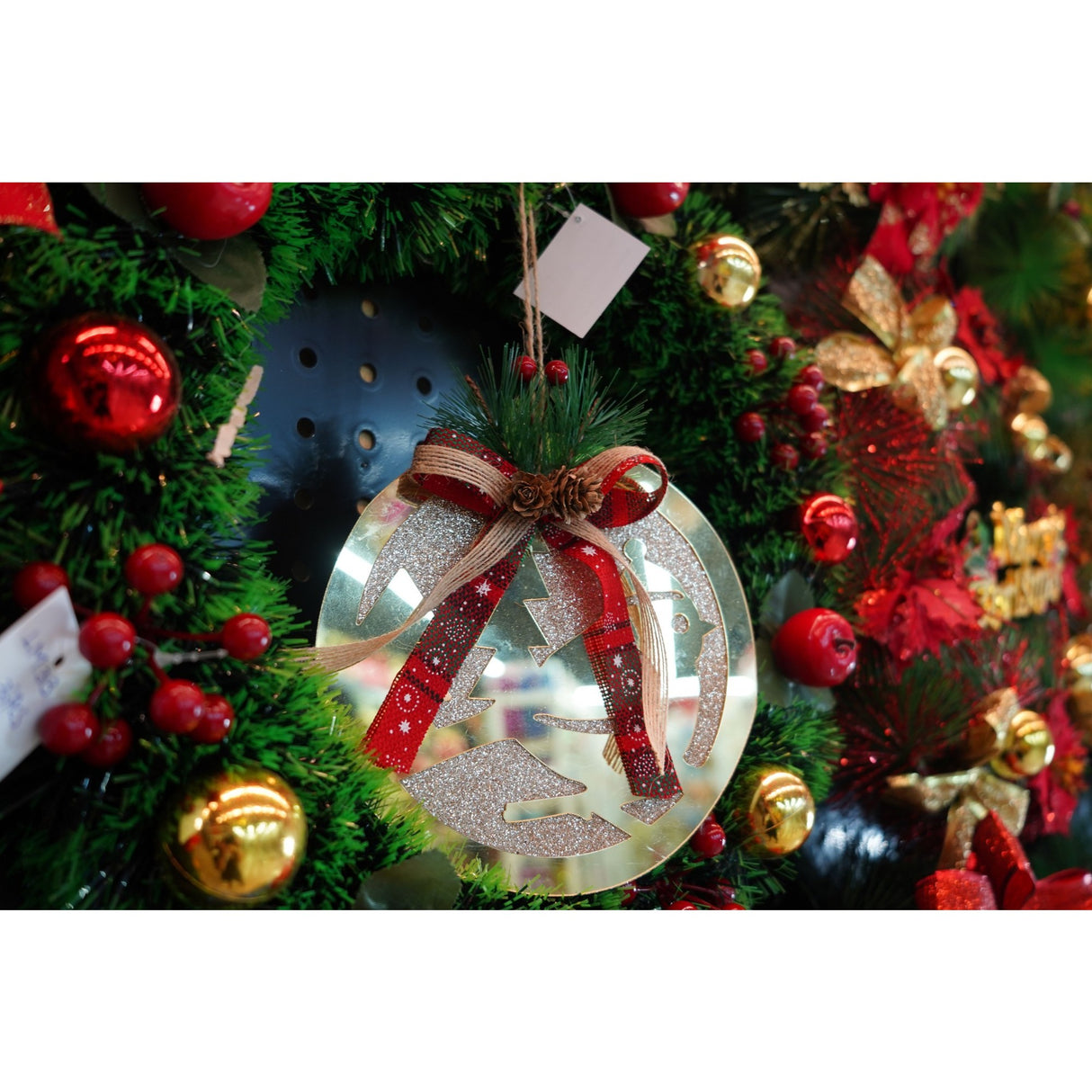 Ornament brad, Vivimall, Pasare, Auriu, Lucios, 17*17CM, Acril, Interior/ Exterior - vivimall.ro