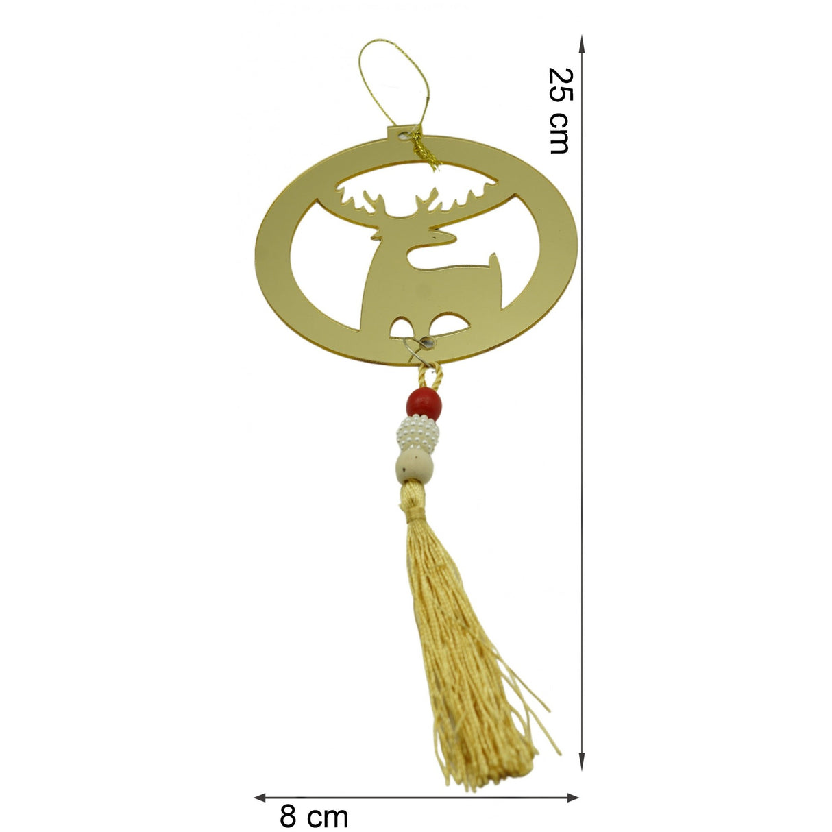 Ornament brad, Vivimall, Ren, Auriu, Lucios, 8*25CM, Acril, Interior/ Exterior - vivimall.ro