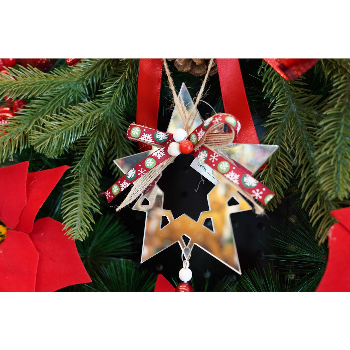 Ornament brad, Flippy, Stea, Argintiu, Lucios, 14*26CM, Acril, Interior/ Exterior - vivimall.ro