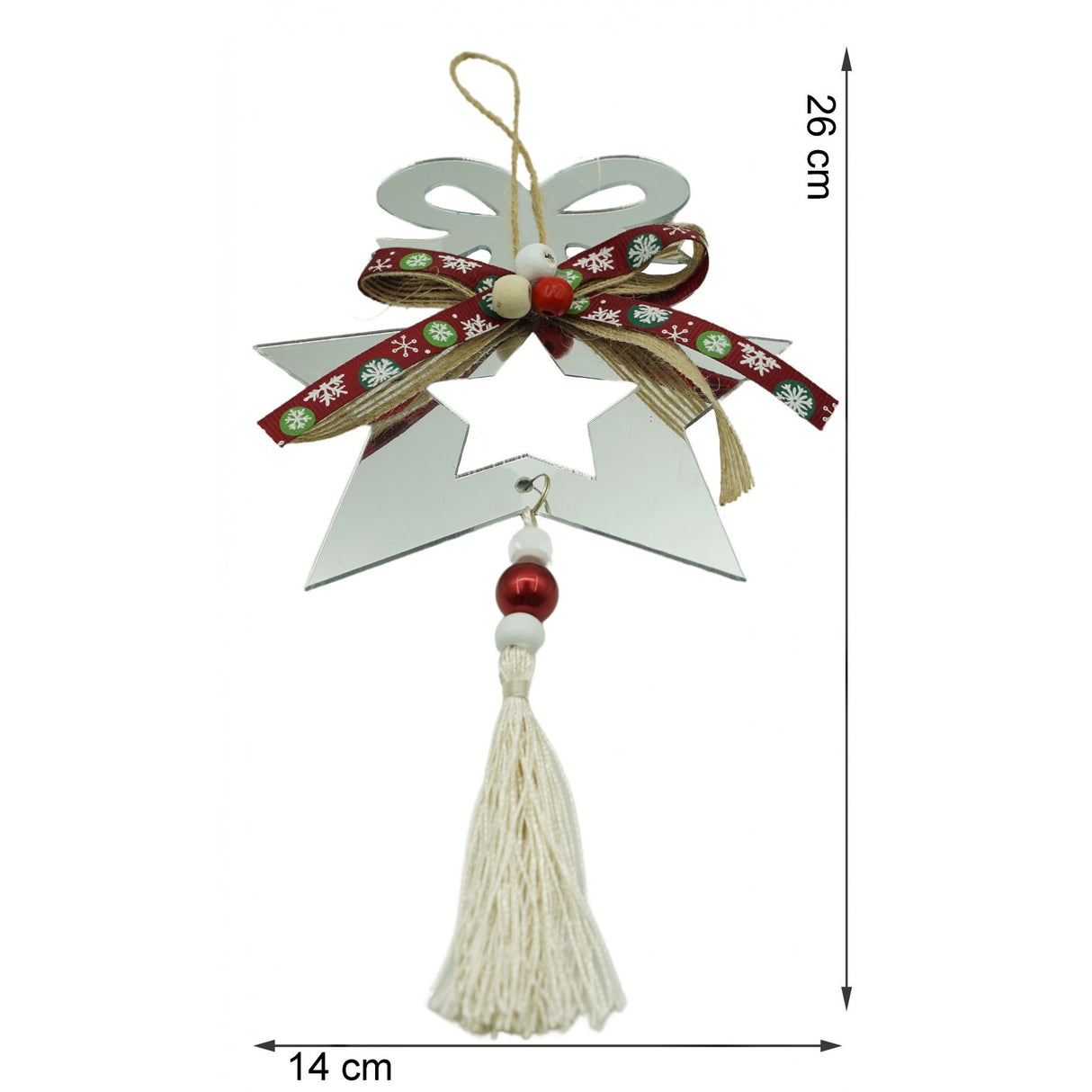 Ornament brad, Flippy, Stea, Argintiu, Lucios, 14*26CM, Acril, Interior/ Exterior - vivimall.ro