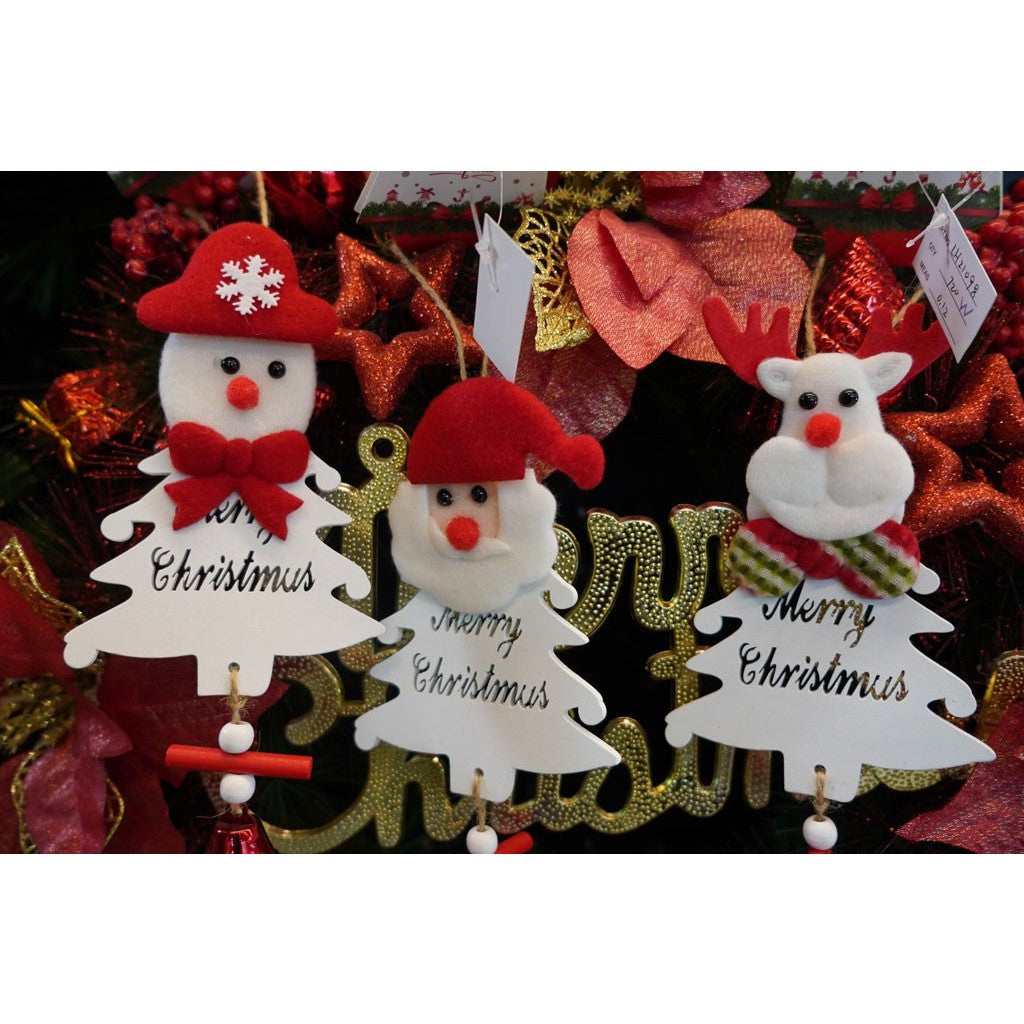 Ornament de brad om de zapada, Vivimall, alb, lemn, 20 cm - vivimall.ro