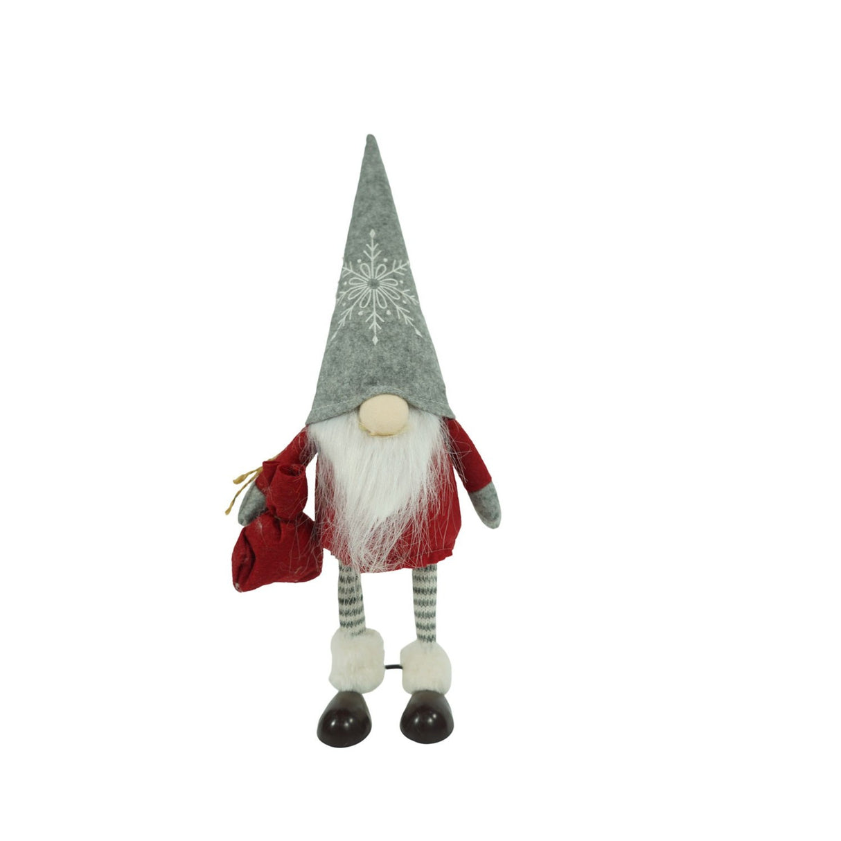 Ornament de Craciun spiridus, Vivimall, rosu/alb, textil, 42 cm - vivimall.ro