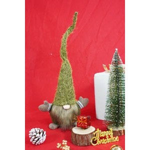 Ornament de Craciun spiridus, Vivimall, verde/maro, textil, 56 cm - vivimall.ro