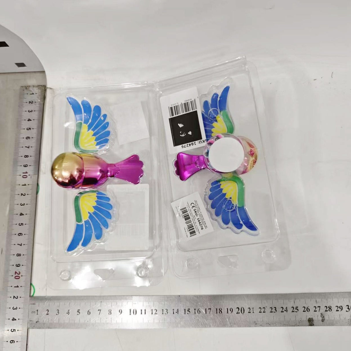 Set ornament pasăre zburătoare mov pentru moto și auto, ambalaj și accesorii incluse
