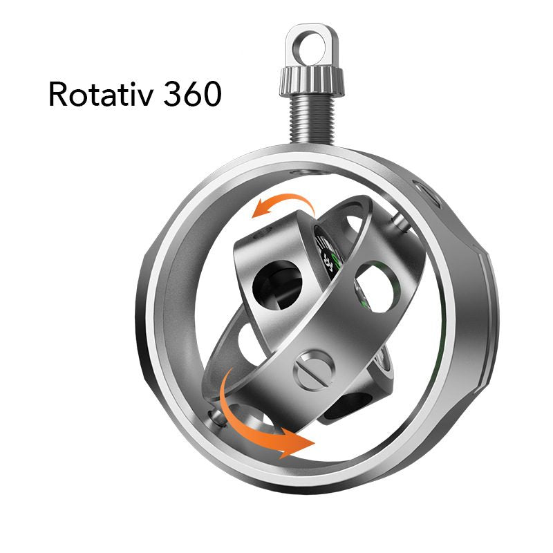Fidget Spinner Busola Palm, Flippy, Tip Giroscop Rotativ, Model Pandativ / Breloc, Antistress, Aliaj Zinc, 48x42x12 mm, 21 gr, Silver - vivimall.ro