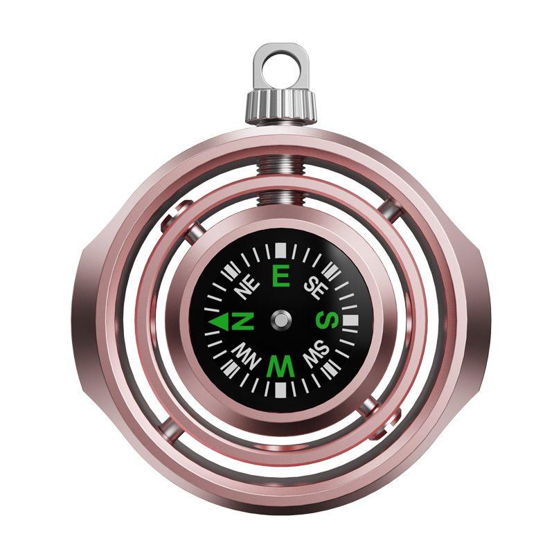 Fidget Spinner Busola Palm, Flippy, Tip Giroscop Rotativ, Model Pandativ / Breloc, Antistress, Aliaj Zinc, 48x42x12 mm, 21 gr, Rose Gold - vivimall.ro