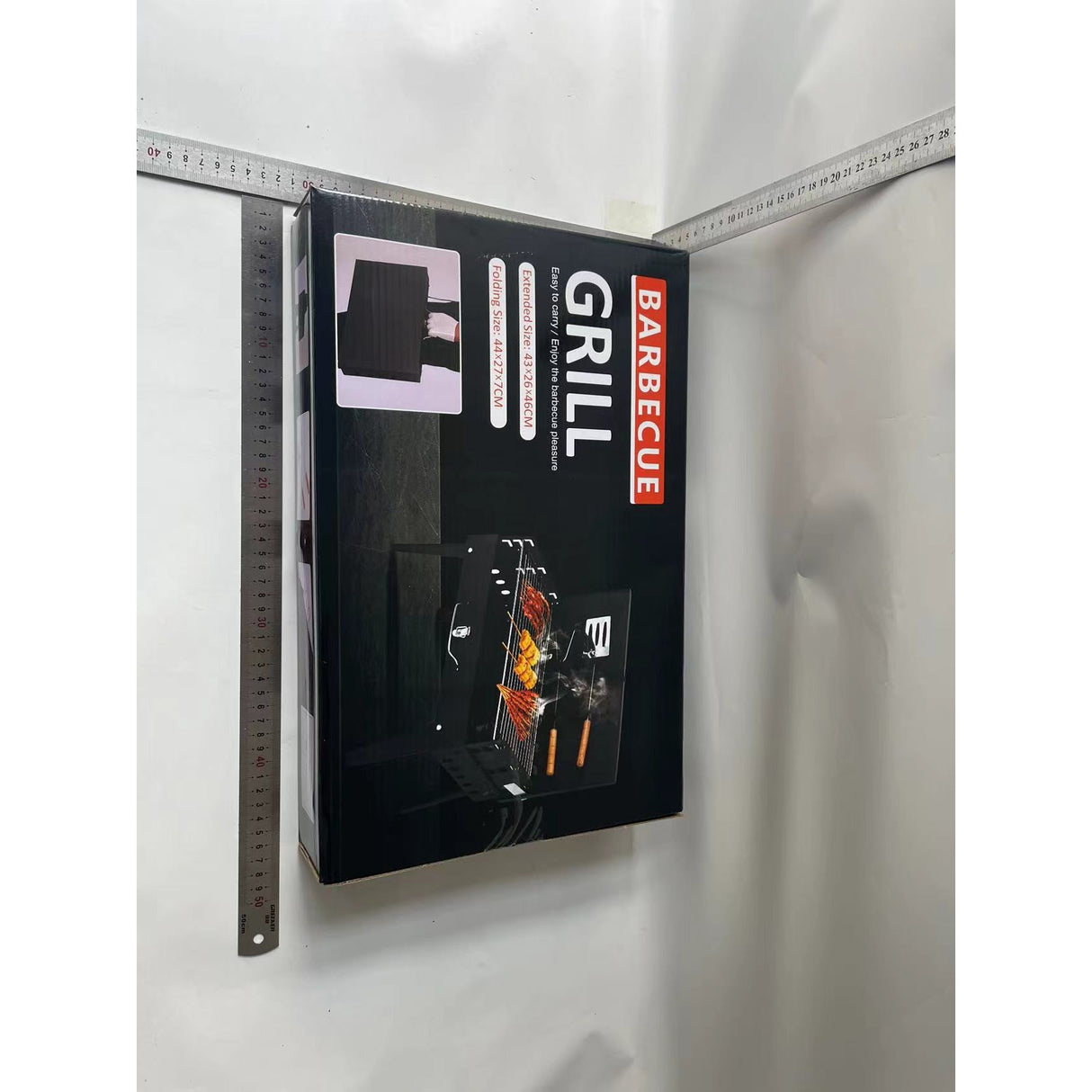 Gratar Portabil, Vivimall, Pliabil, Tip Servieta, cu Accesorii pentru Gatit Incluse, Confectionat din Metal, 46x43x26 cm, Negru - vivimall.ro