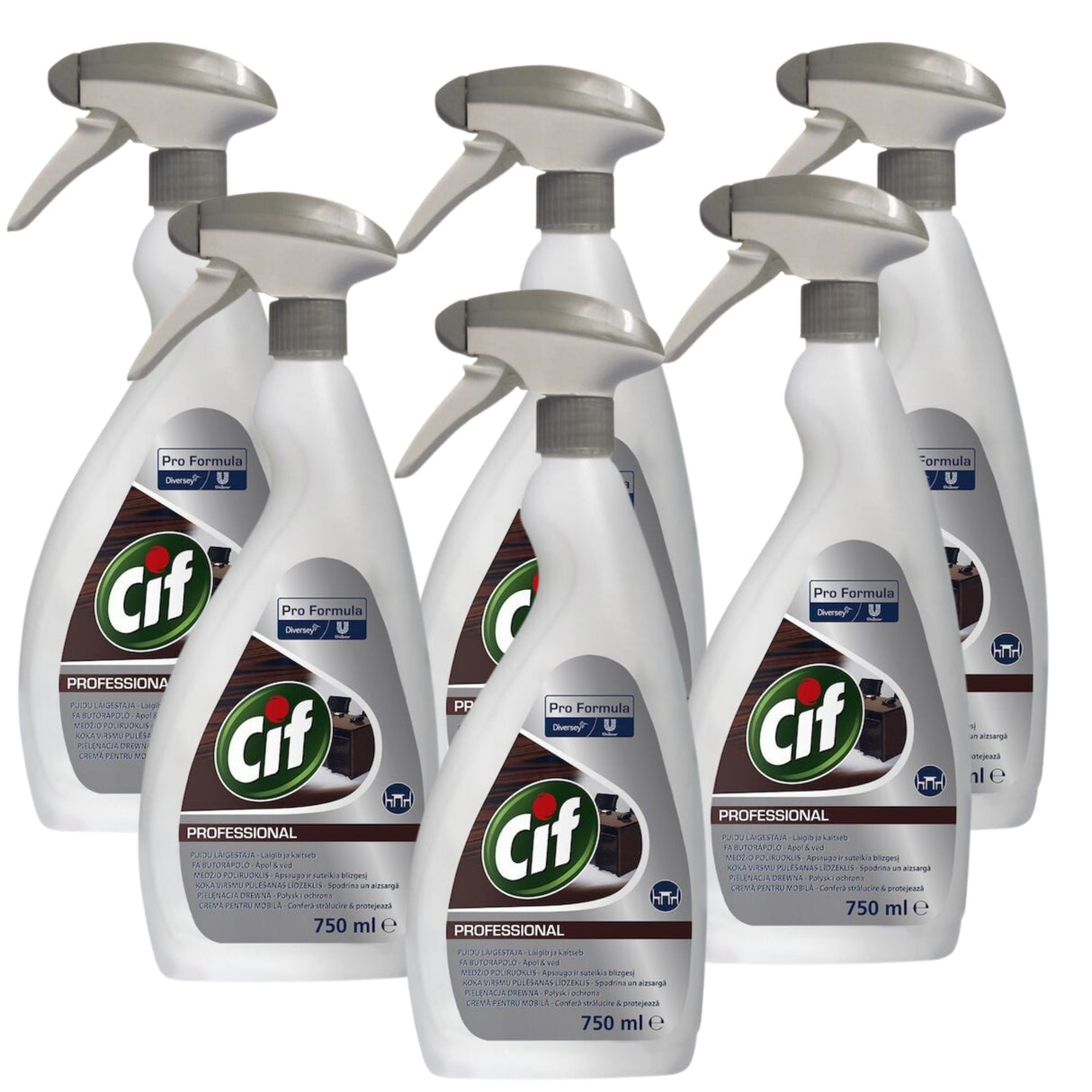 Pachet CIF Professional Wood Polish – Crema pentru Mobilier din Lemn, 6×0,75 L - vivimall.ro