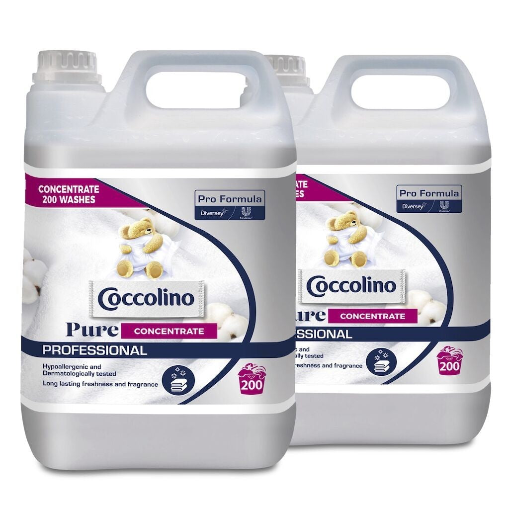 Pachet Coccolino Professional Pure Concentrated balsam rufe concentrat 2×5 L, vedere frontală