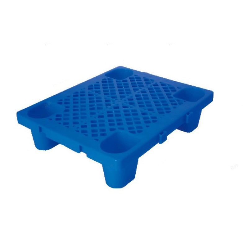 Palet de Transport, Flippy, 40 x 40 x 12 cm, din Plastic durabil, Palet pentru Stivuitor in Depozit, Rezistent la Umiditate, Grila Ingrosata, 5 Picioare, Albastru- - vivimall.ro