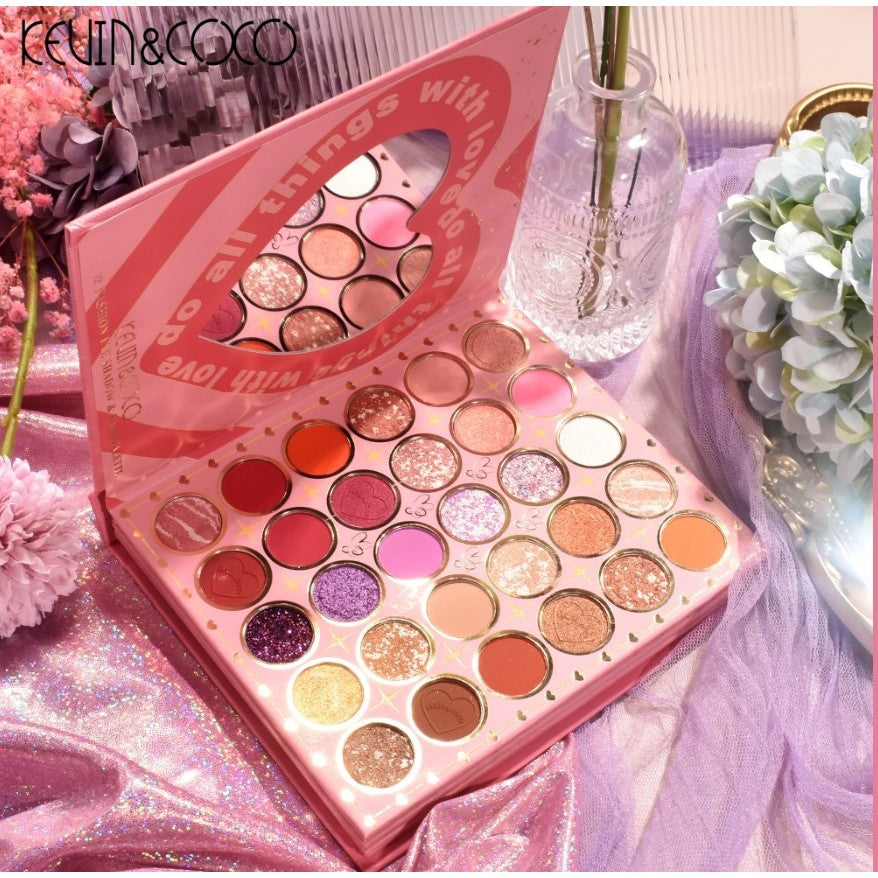 Paleta de Farduri Kevin&Coco, 72 culori, Stil Carte, 3 Straturi, Pudra Compacta, Clasic, Fara Sulfati, 14 x 14 cm, 90 g, multicolor - vivimall.ro