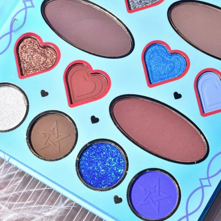 Paleta de Machiaj, KEVIN&COCO, 20 Culori Blue Girl, Fard de Pleoape si Blush, Albastru - vivimall.ro