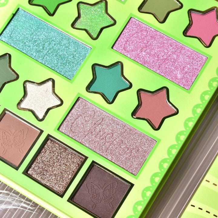 Paleta de Machiaj, KEVIN&COCO, 20 Culori Green Girl, Fard de Pleoape si Blush, Verde - vivimall.ro