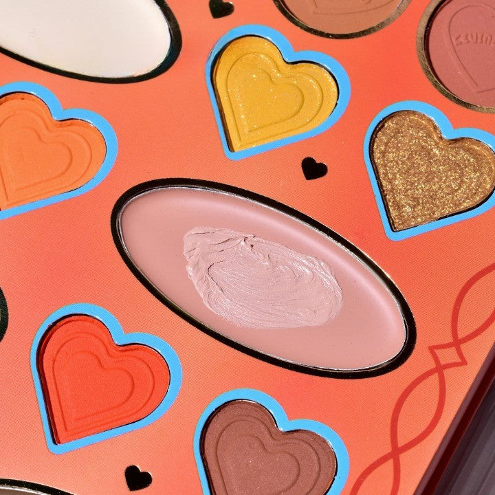 Paleta de Machiaj, KEVIN&COCO, 20 Culori Orange Girl, Fard de Pleoape si Blush, Portocaliu - vivimall.ro