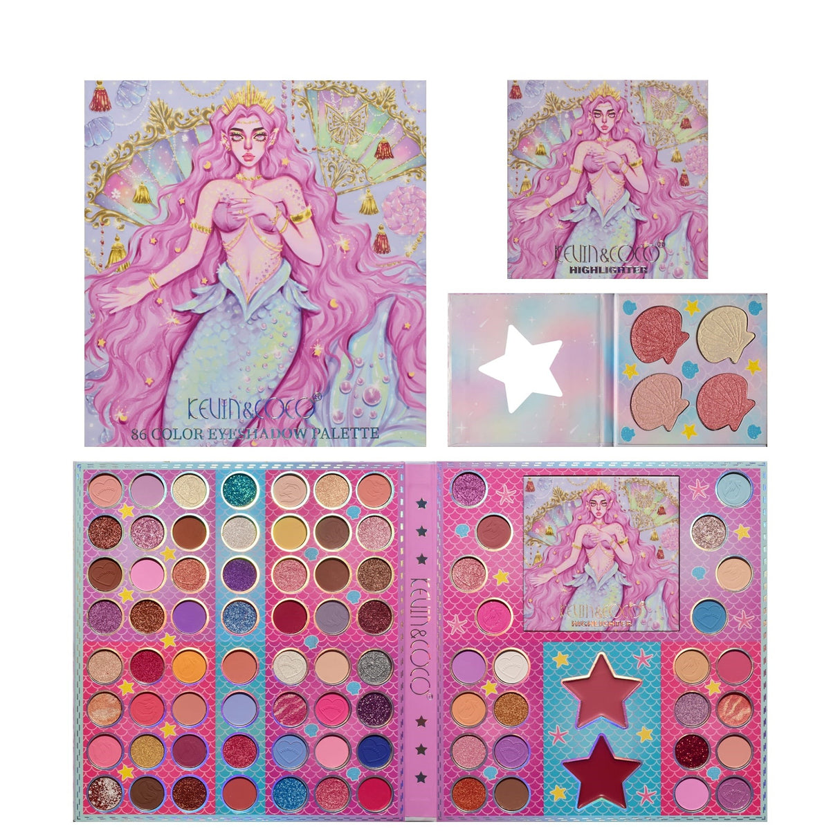 Paleta Machiaj Mermaid 86 Culori | MermaidsColor - vivimall.ro