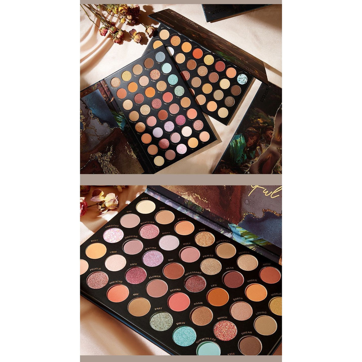 Комплект грим, палитра сенки за очи с 40 пигментирани цвята