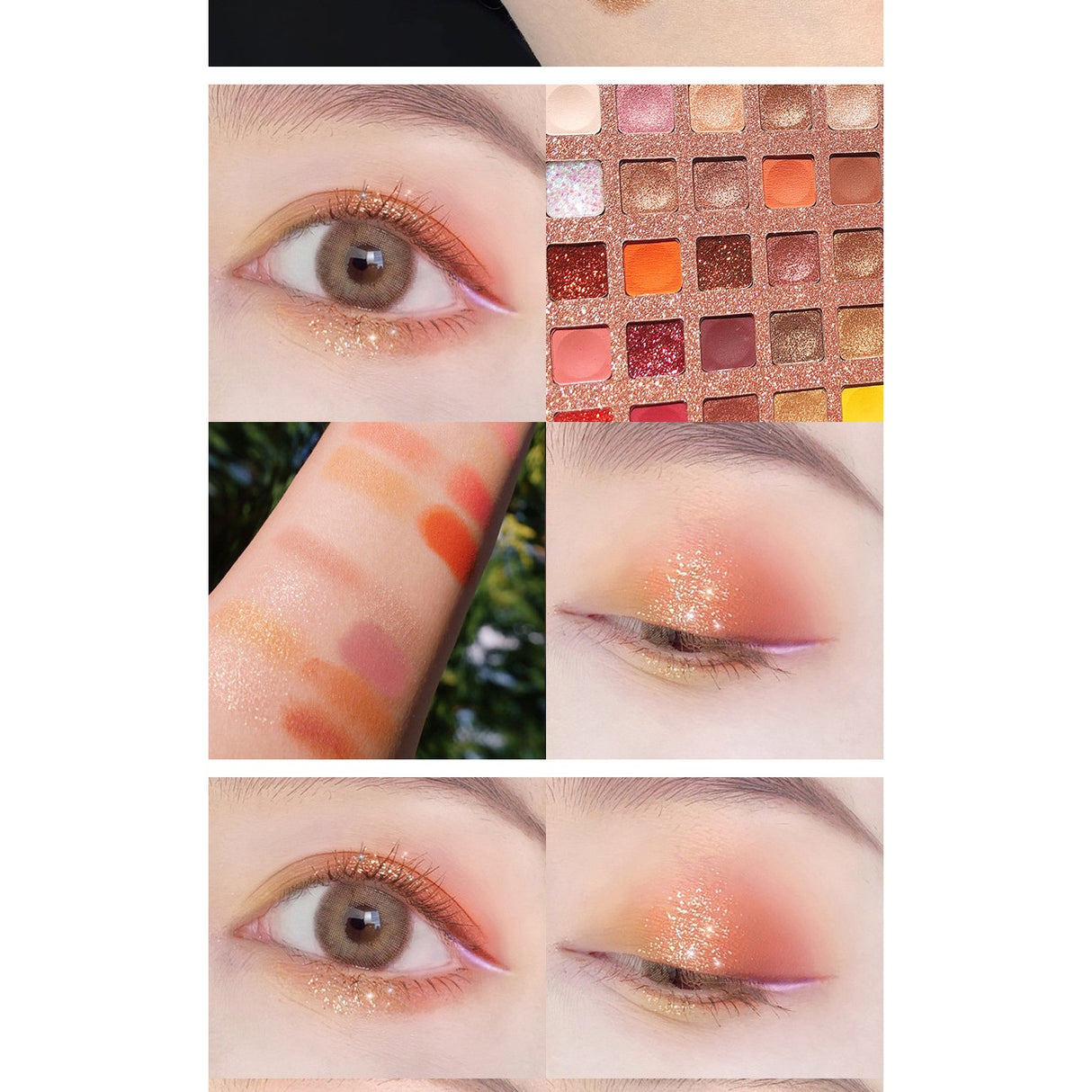 Paleta de farduri cu 40 de culori pigmentate, Roz cu sclipici, Vivimall - vivimall.ro