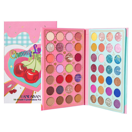 Trusa De Machiaj, Paleta De Farduri Handayan Cherry Love Cu 56 De Culori Pigmentate - vivimall.ro