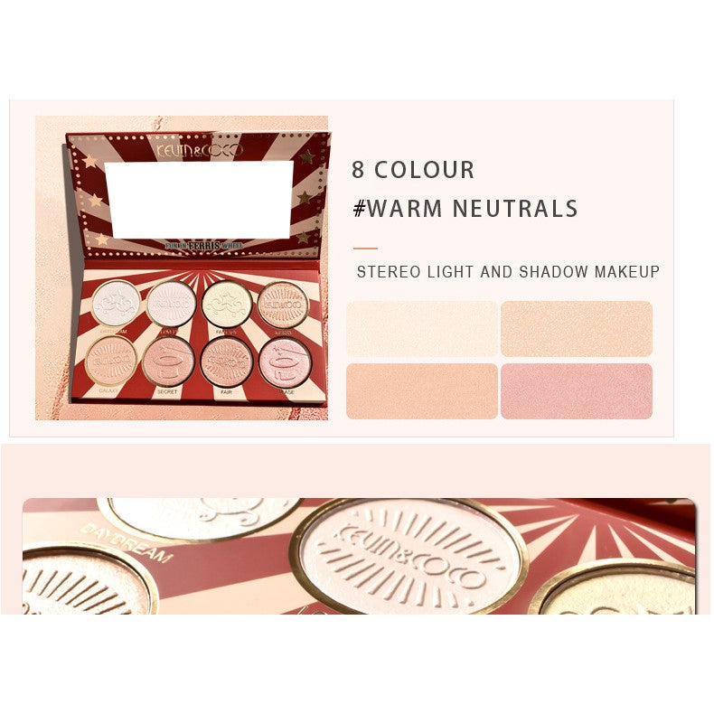 Paleta Highlighter ( Iluminator ) Kevin&Coco 8 Culori - vivimall.ro