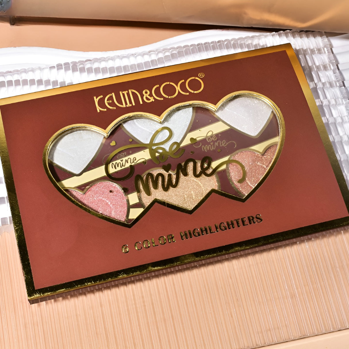 Paleta Iluminatoare, Kevin & Coco, 6 Nuante, Be Mine, Culori Calde, Dreptunghiulara, 140 g, Valabilitate 24 Luni, 17.4x11.5x1.3 cm, Varianta A, Nude - vivimall.ro