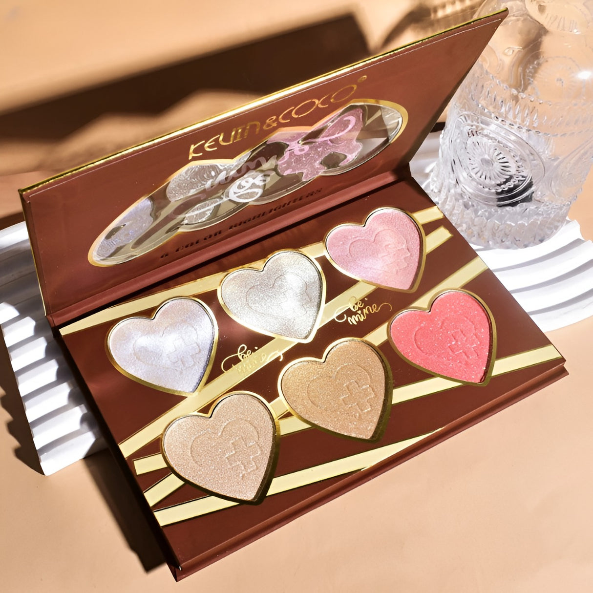 Paleta Iluminatoare, Vivimall, 6 Nuante, Be Mine, Culori Calde, Dreptunghiulara, 140 g, Valabilitate 24 Luni, 17.4x11.5x1.3 cm, Varianta B, Rose - vivimall.ro