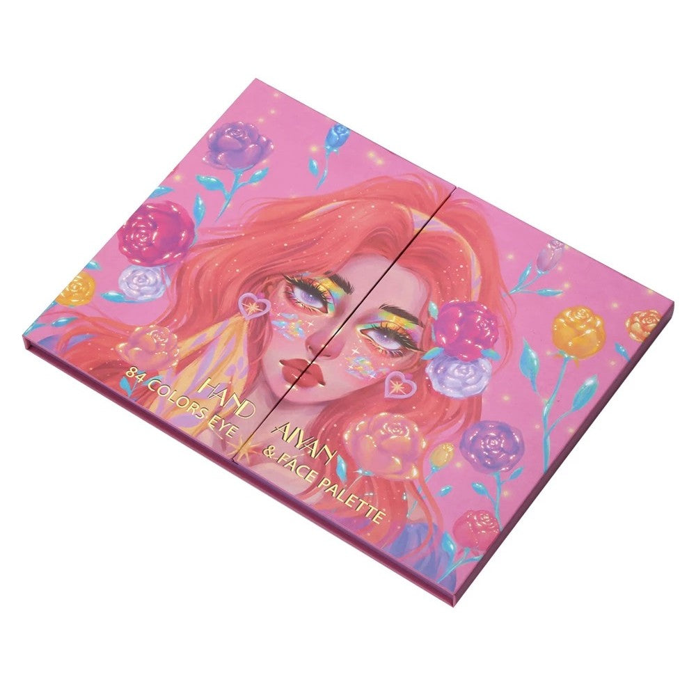 Комплект грим, палитра сенки за очи с 84 пигментирани цвята