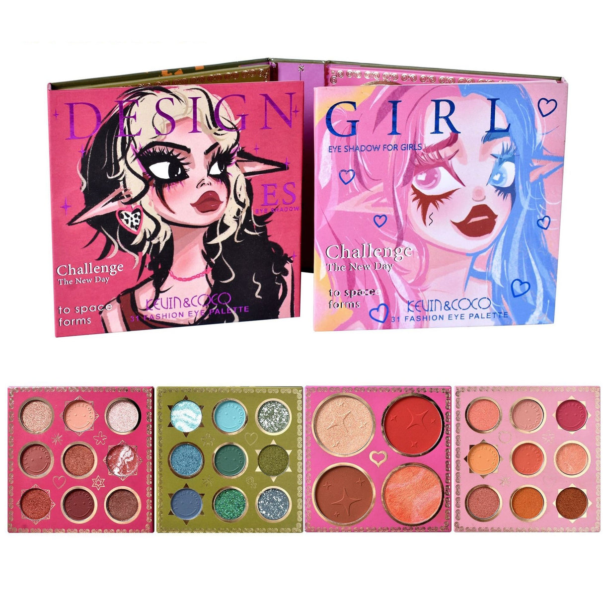 Палитра сенки за очи Kevin&Coco с 31 пигментирани цвята