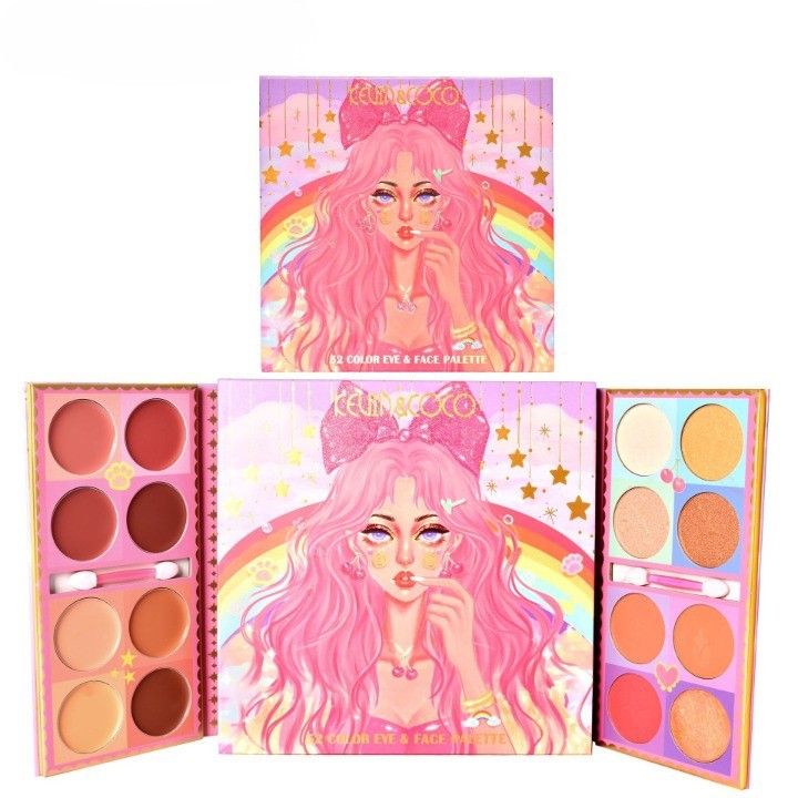 Trusa De Machiaj, Paleta De Farduri Kevin&Coco Cu 52 De Culori Pigmentate Si Nude - vivimall.ro