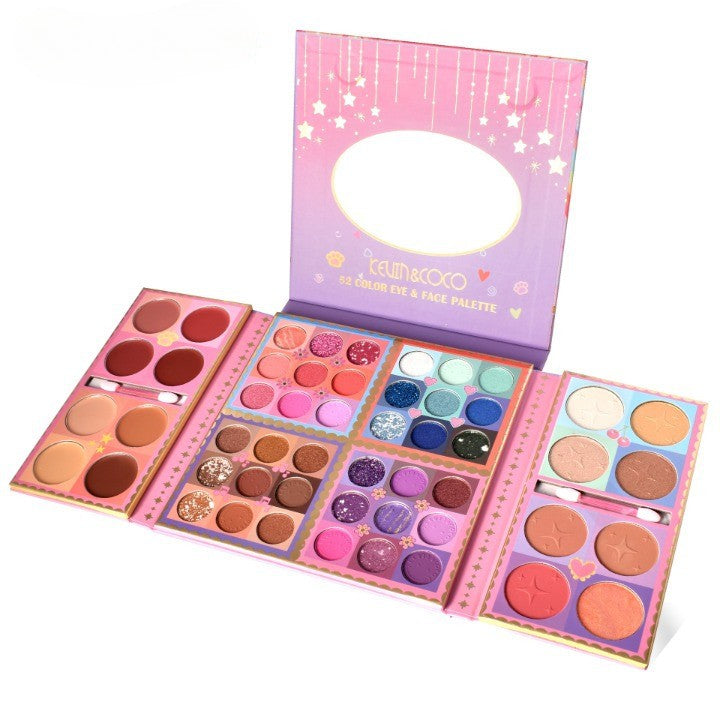Комплект грим, палитра сенки за очи Kevin&Coco с 52 пигментирани и телесни цвята