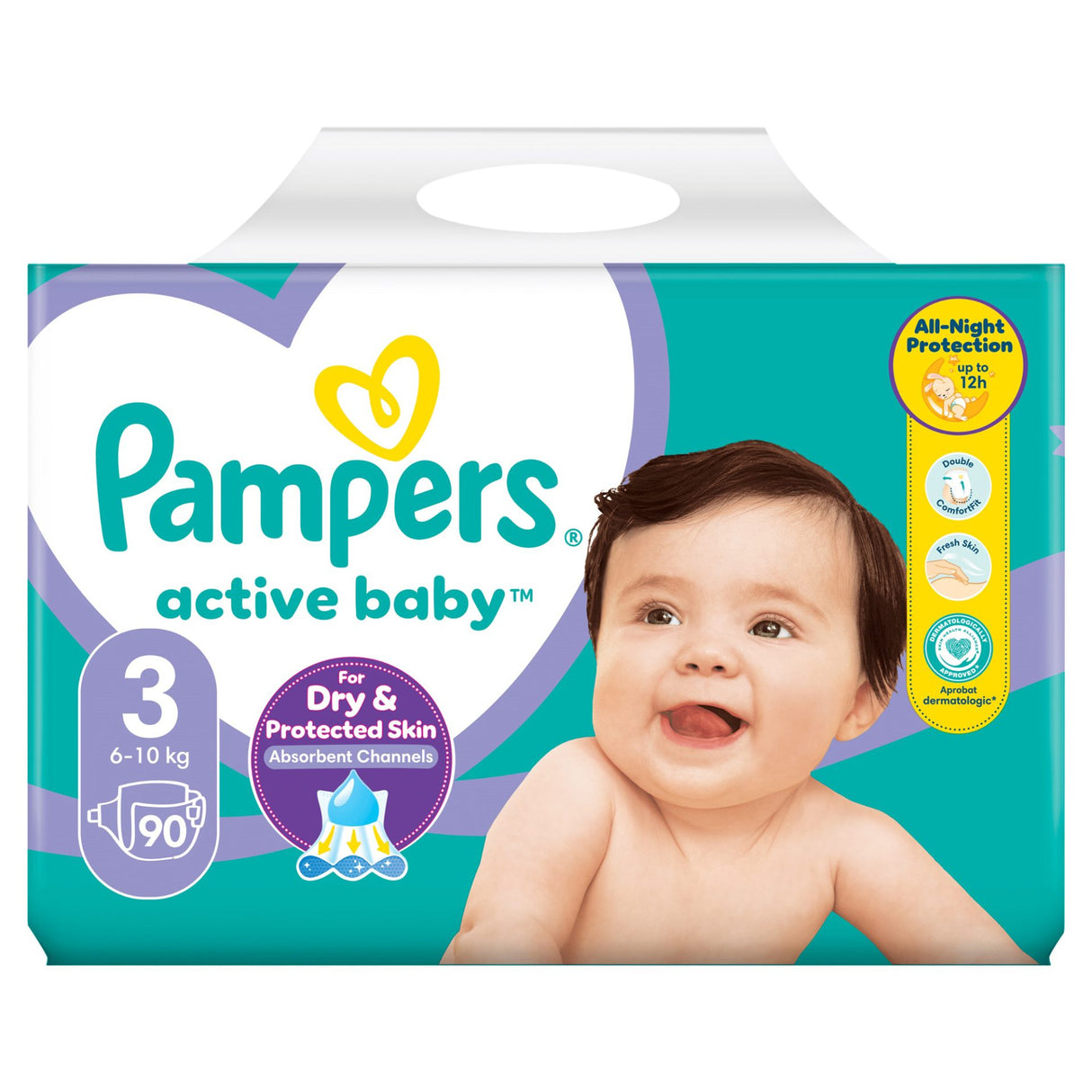 Scutece, PAMPERS, Active Baby, Giant Pack, Nr. 3, 6-10 kg, Set 90 Bucati - vivimall.ro